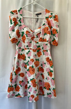 Zara Floral Lined Mini Dress - Size Small - Multicloloured