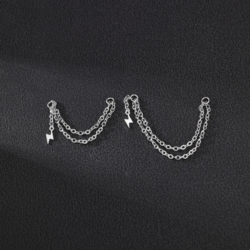 4Pcs/Lot Stainless Steel Stud Earrings Connector Chains CZ Helix Conch Piercing - Picture 15 of 25