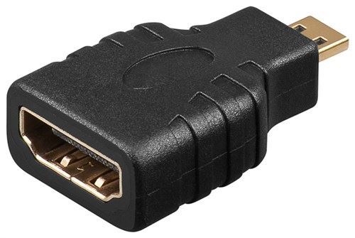 hdmi-adaptor gold-plated black hdmi female type a to hdmi micro