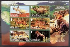 Gibraltar Miniature Sheet - 2012 Endangered Animals - MNH.