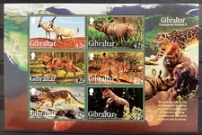 Gibraltar Miniature Sheet - 2012 Endangered Animals - MNH.