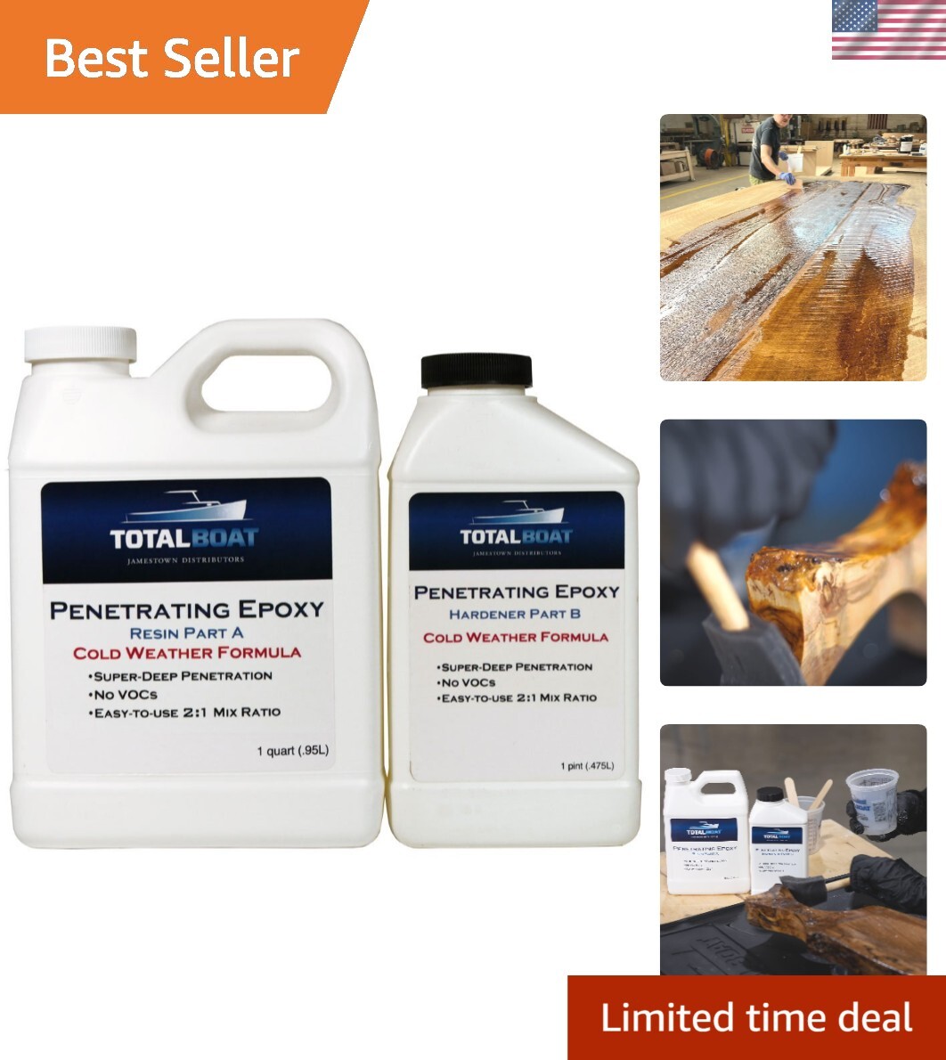 Versatile Wood Stabilizer Epoxy - Cold Weather Formula for Rotted Wood Repair-image