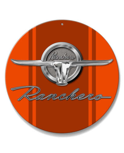 1964 - 1965 Ford Ranchero emblème rond aluminium panneau - Aluminium - 14 couleurs - M - Photo 1/17