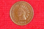 1902, Rare Old Antique, Indian Head Penny, Condition: Fine, (124 Years Old).