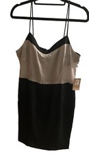 Macy’s  8 Small At Ease Dress Black Gold Metallic Zip Up Small New Short Fitted