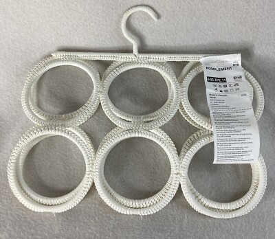 Ikea Komplement Scarf Belt Tie Hanger Holder White Crochet Wrapped Organizer NEW