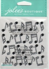 Jolee's Boutique 3D Stickers Glittered MUSIC NOTES Repeats 89156 Fast FREE Ship!