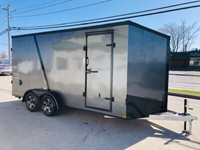 2023 Remorque fermée aluminium 7 x 16 x 7 TA2 black out avec porte rampe STEALTH