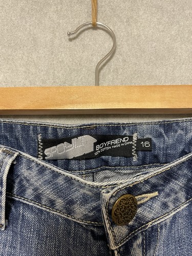 Y2K Vintage Spoylt Low Rise Boyfriend Jeans Womens Size 16 Blue Denim - Picture 8 of 15