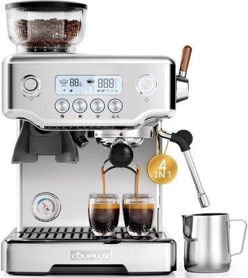Espresso Machine with Grinder, 5-Temperature 190~205  58MM Milk Frother 15 Bar