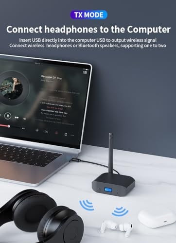 Bluetooth 5.3 Wireless Audio Adapter, Home Stereo Bluetooth Audio Adapter, 