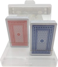 Spielkarten Set 2 Decks Rot Blau Poker Rommé Skat Plastikbox NEU
