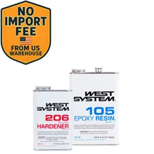WEST SYSTEM 105-B Epoxy w 206-B Slow Hardener 1.2 Gal Marine Repair Kit