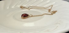Red Teardrop Garnet 8 10mm In 18k Gold Pendant Necklace 14k Gold Chain 18