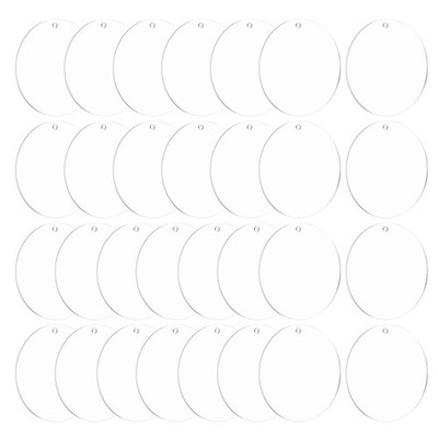 30Pcs 2.4'' Thick Acrylic Round DIY with 3mm Holes