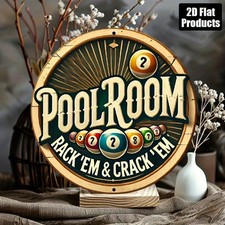 Vintage Aluminum Tin Metal Signs Home D cor Retro Poolroom Wall Art 8x8