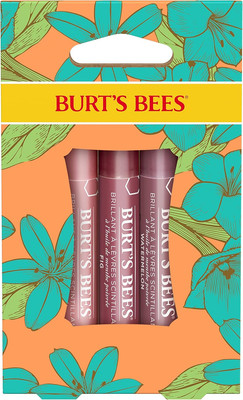 Burt'S Bees Lippenfarbe Geschenkset, 3 Lippenschimmer in Pfingstrosen-, Rhabarber- und Feigentönen