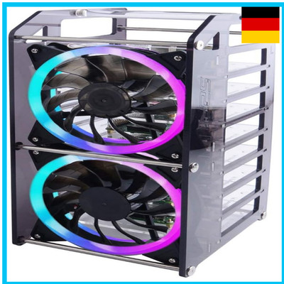 Raspberry Pi Clustergehäuse 8-Lagen RGB LED Lüfter 120mm 5
