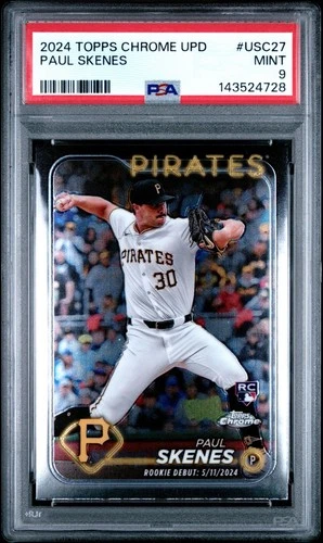 Paul Skenes 2024 Topps Chrome Update Series #USC27 Rookie Debut PSA 9 (RC)