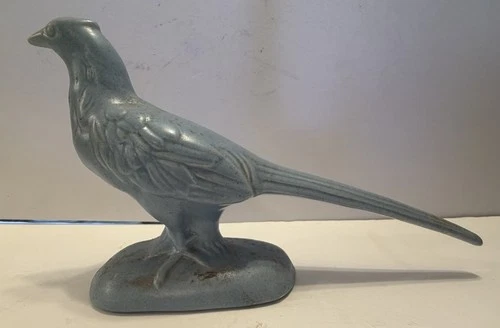 Vintage Royal Haeger Ceramic Pheasant  In A Blue Glaze MCM 11” Read