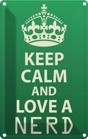 Blechschild 30X20 Cm Keep Calm And Love A Nerd Yoga Deko Geschenk Metall Schild
