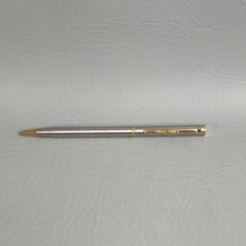 Vintage Day-Timer Stainless Steel Ballpoint Pen With Gold Accents