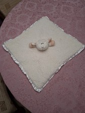 L Stephan Baby LAMB LOVEY PLUSH Satin Trim Sherpa Security Blanket Newborn