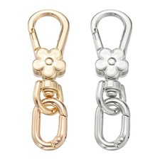 2 Pcs Metal Swivel Lobster Clasp Keychains Quick Release, Light Gold/Silver