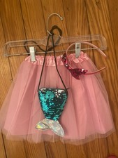 GIRLS TUTU SZ 2 To 5 SET PINK WITH MERMAID PURSE AND MERMAID HEADBAND Christmas