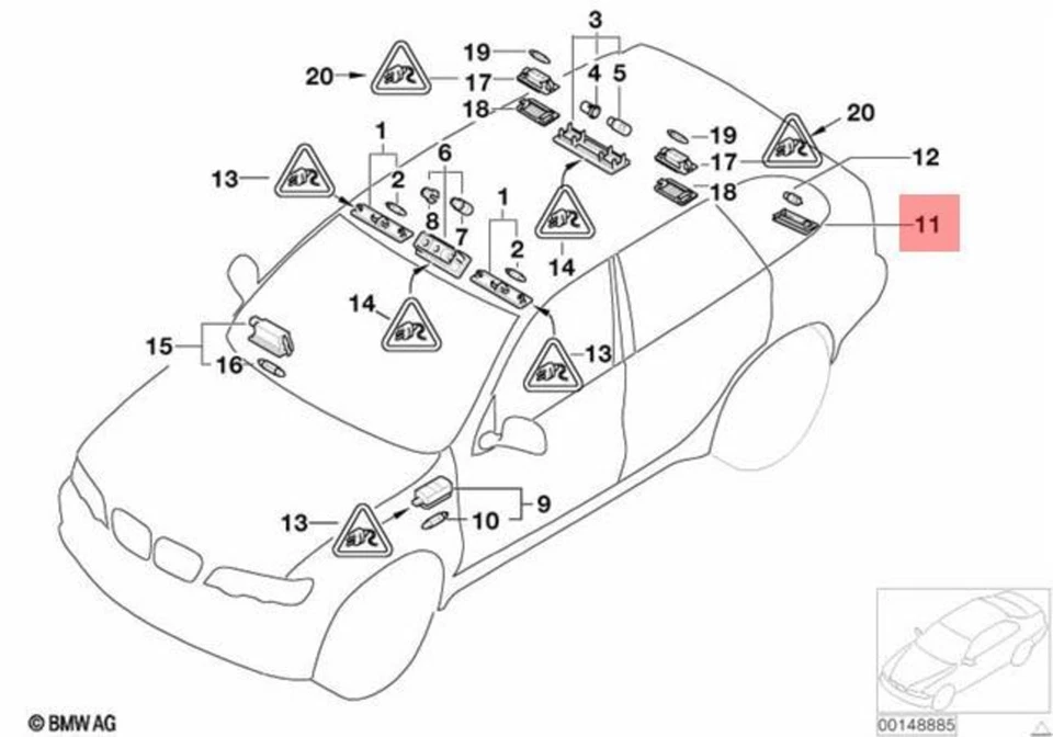 Genuine BMW X5 E53 2000-2002 Rear License Plate Light Lens Left=Right - Image 2 of 3