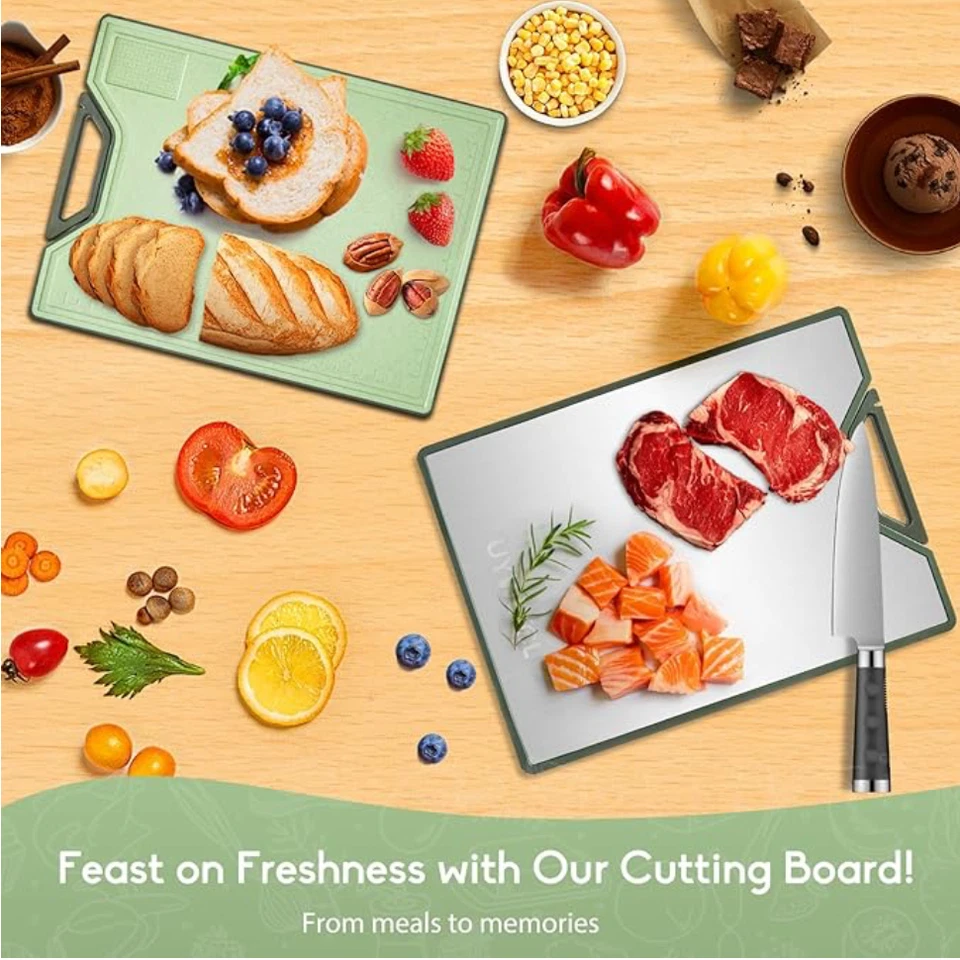 Tabla de cortar de titanio - Tablas de cortar de doble cara para cocina, titanio puro Foto 2 de 4