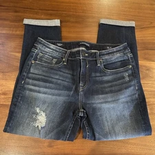 VIGOSS WOMEN'S THOMPSON TOMBOY CLASSIC FIT CROPPED JEANS W30 L25 SIZE 10 EUC