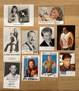 Joblot Bundle Original Hand Signed Autographs Pic Inc Rose Marie Brian Blessed