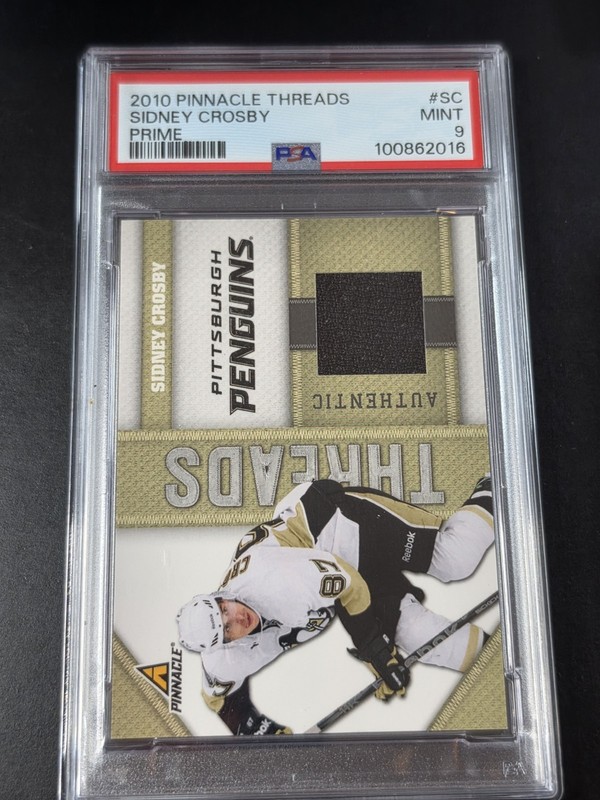 Pop 1 NONE HIGHER /50 Pinnacle THREADS 2010 SIDNEY CROSBY PSA 9 MINT