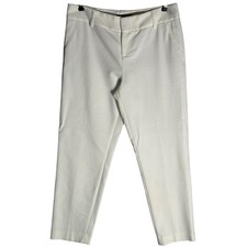 Alice+Olivia Sz 8 Stacey Slim Trouser Pants Employed White Slacks Stretchy FLAW