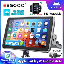 DVR+ Single 1 DIN 4+64G Android 13 Car Stereo Rotatable CarPlay GPS Head Unit FM