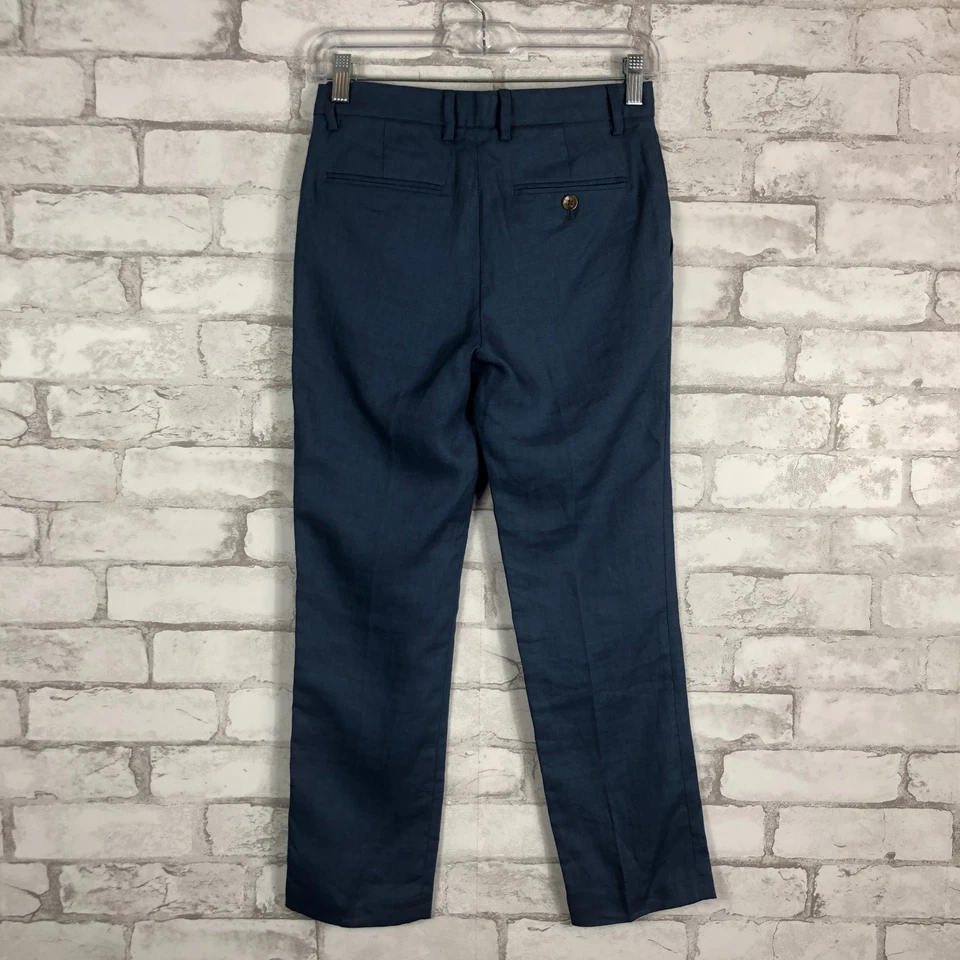J.Crew Crewcuts Boys' DEF Ludlow Slim Unstructured Blue Linen Suit Pant 10 BO624 - Image 2 of 4