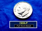 1959-P Roosevelt Dime  ➫  Bright Lustrous "BU"  ➫  Full Torch Bands  ➫ 359f