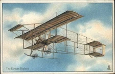 TUCK "Aviation" PIONEER AVIATION Farman Biplane Antique Postcard