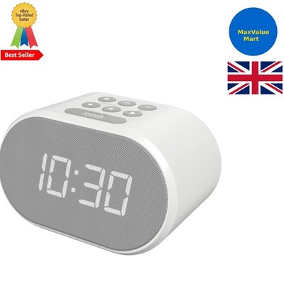 Kompakter Dual Wecker mit USB-Ladegerät & UKW-Radio - modernes LED-Display
