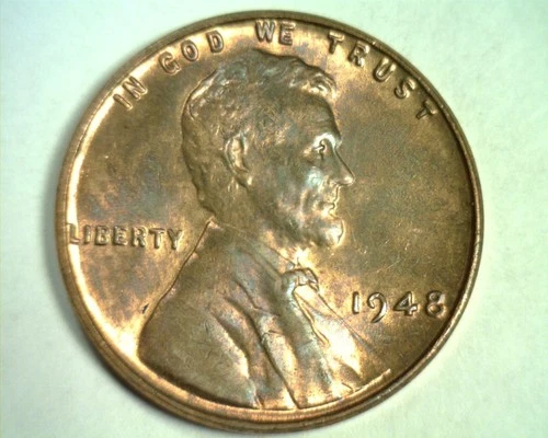1948 LINCOLN CENT CHOICE / GEM UNCIRCULATED BROWN CH / GEM UNC. BR. 99c SHIP