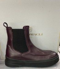 Bruno Magli Man Size Eu 42 Ankle Boot Cow Burgundy Leather Sole 31 CM BM046