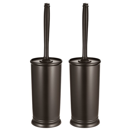 HOMEMAXS 2 Pack Brush With Holder Good Grip Plastic Bowl Brush Set for Bathroom