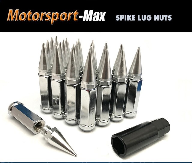 32 Pc Set Spike Lug Nuts ¦ Chrome ¦ 9/16" ¦ Dodge Chevy GMC 8 Lug