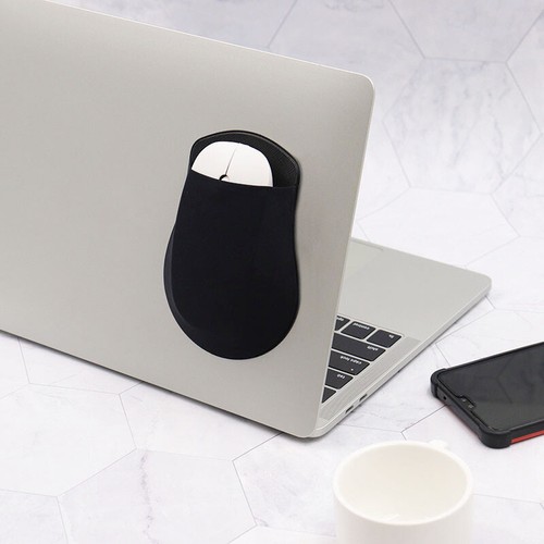 Slim Mouse Holder Adhesive Elastic Case Lycra Fabric Pocket For Wireless Mice - Picture 13 of 15