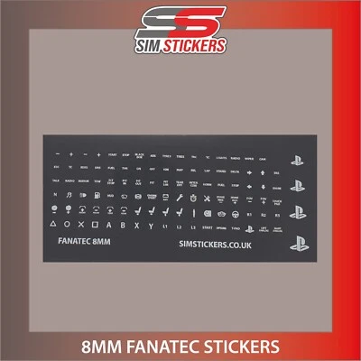 BLACK Fanatec 8mm Stickers for Various Simulator Wheel/Button Box