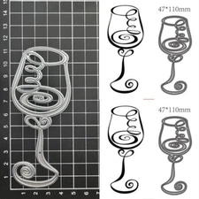 Wine Glass Metal Cutting Dies Scrapbooking Paper Craft Mould Blade Punch Stencil