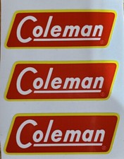 THREE (3) NEW COLEMAN REPLACEMENT STICKERS DECALS LANTERNS STOVES 1951-1958