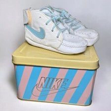 VTG Nike 1984 Sweet Dreams TD Crib Shoes Carolina Blue Jordan 1 High OG Size 0