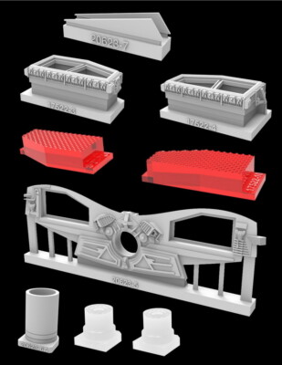 1/350 Kronos one Impulse Engine Detail and Corection set for Polar Lights kit